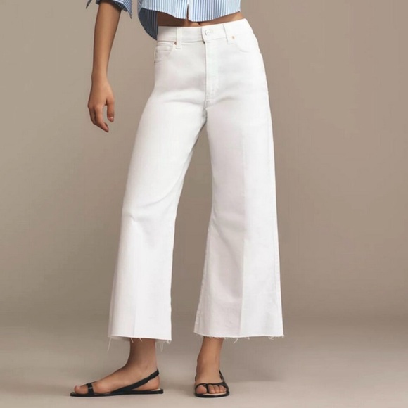 PAIGE Denim - NWT Anthropologie PAIGE Anessa High Rise Wide Leg Ankle Jeans Size 23 White